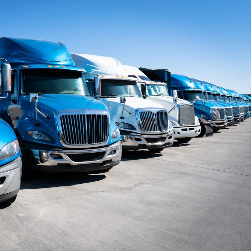 blue semi trucks